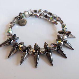 Alex & Ani AB & Silver Beaded Spike Wrap Bracelet